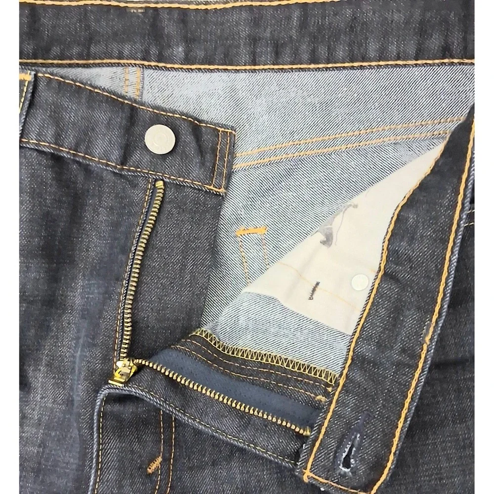 Levi's 513 Jeans Men's Size 36x32 Dark Wash Denim Pockets Zip Pre-owned